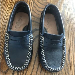 COPY - Navy leather boys moccasins size 26